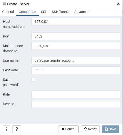 database configuration postgres